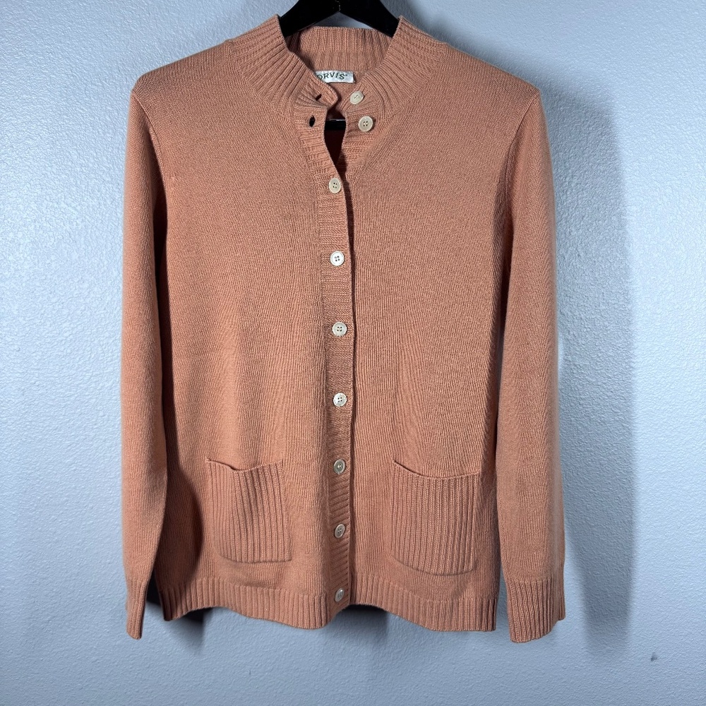 EUC Luxuriously‎ Soft Orvis 100% Cashmere Button-Up Cardigan w/Front Pockets